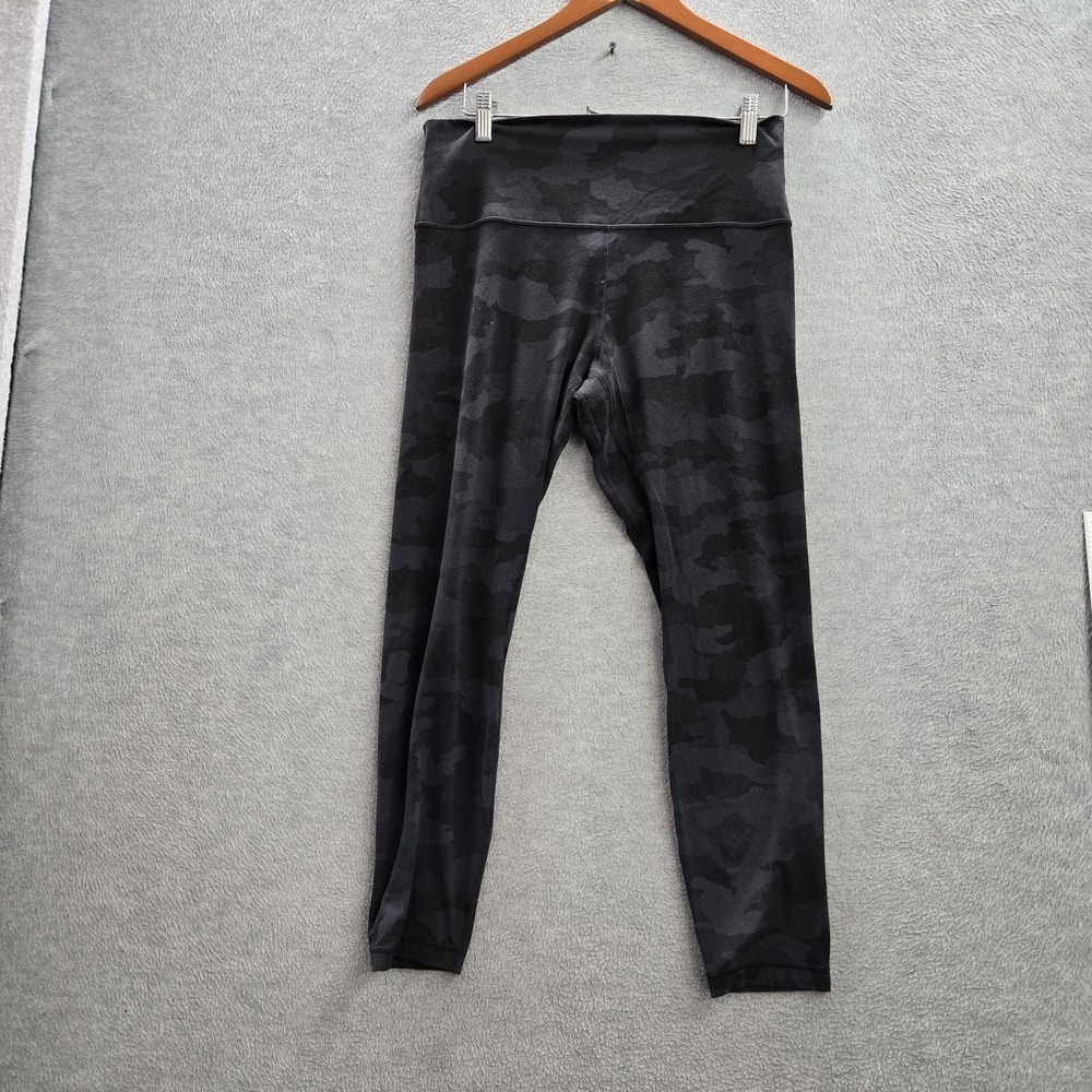 Lululemon Women Activewear Pants 12 Black Camo Align High Rise 25"